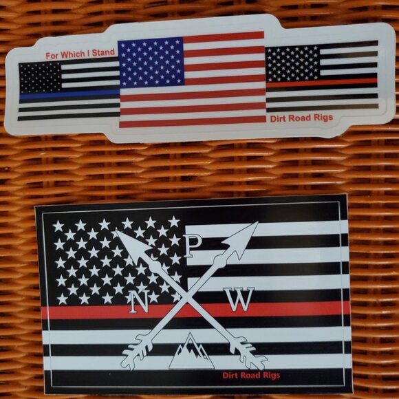 PNW Arrows Red Line Fire Flag Decal - Picture 7 of 8